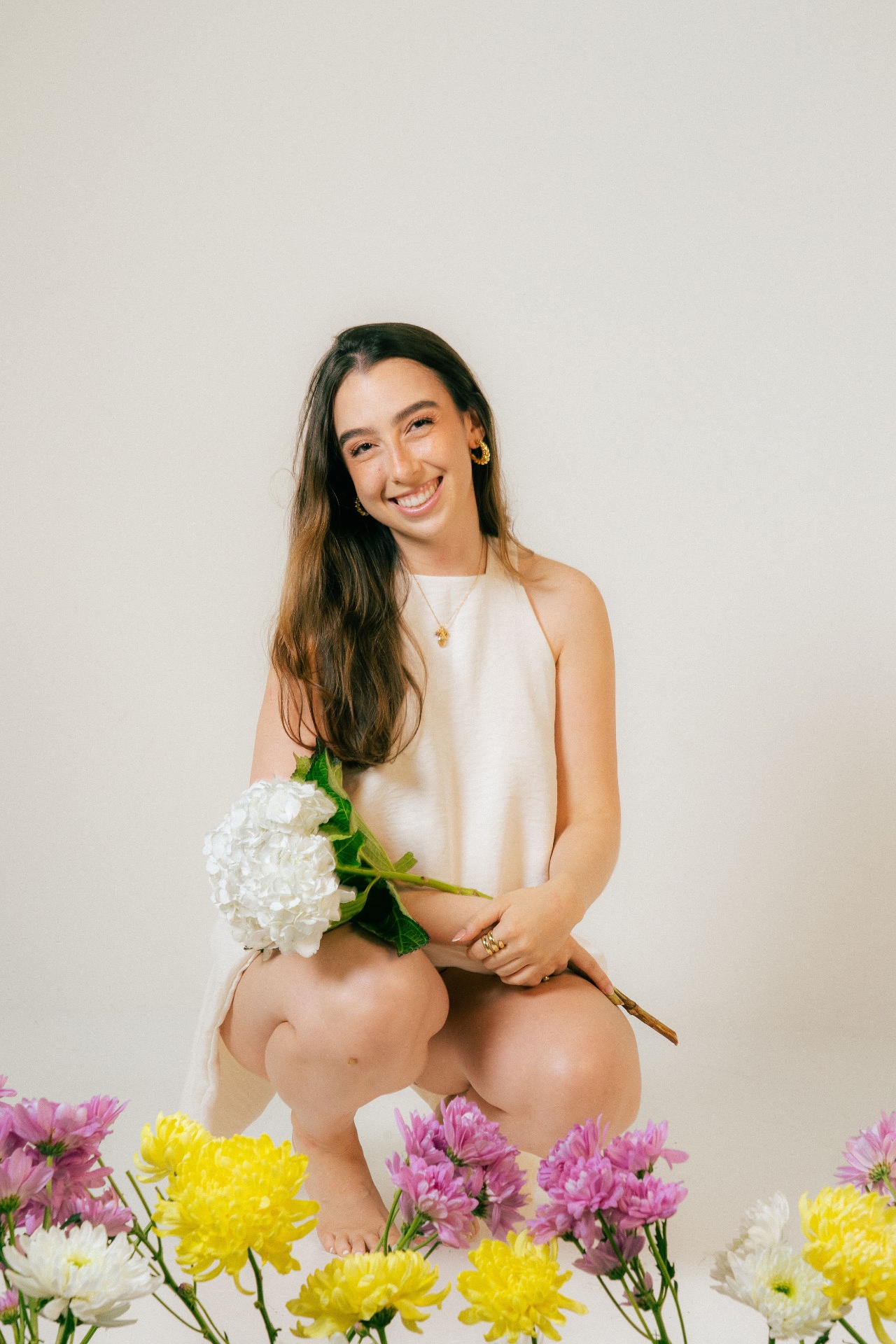 Susi Warren con flores